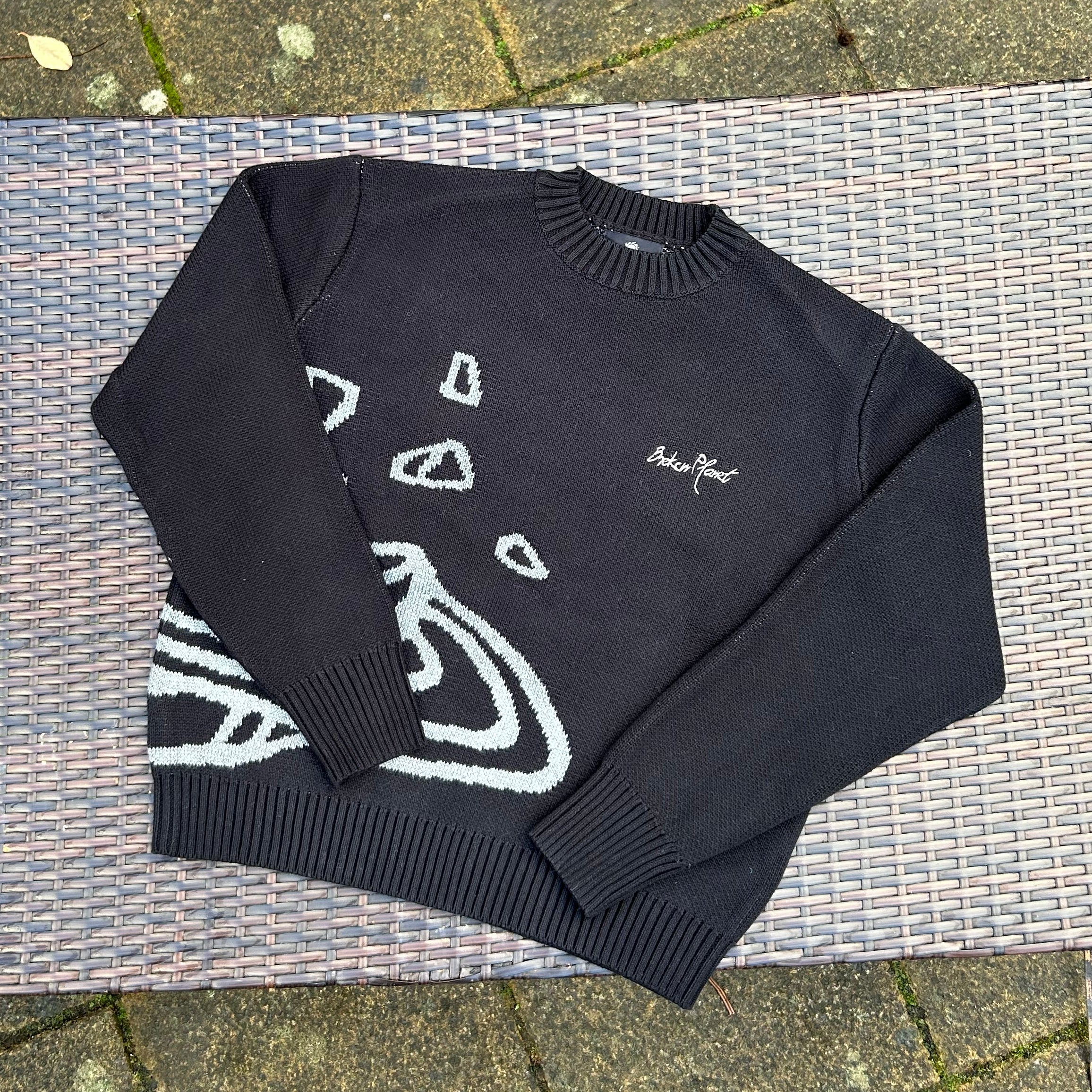 Broken Planet Midnight Black Knit Sweatshirt
