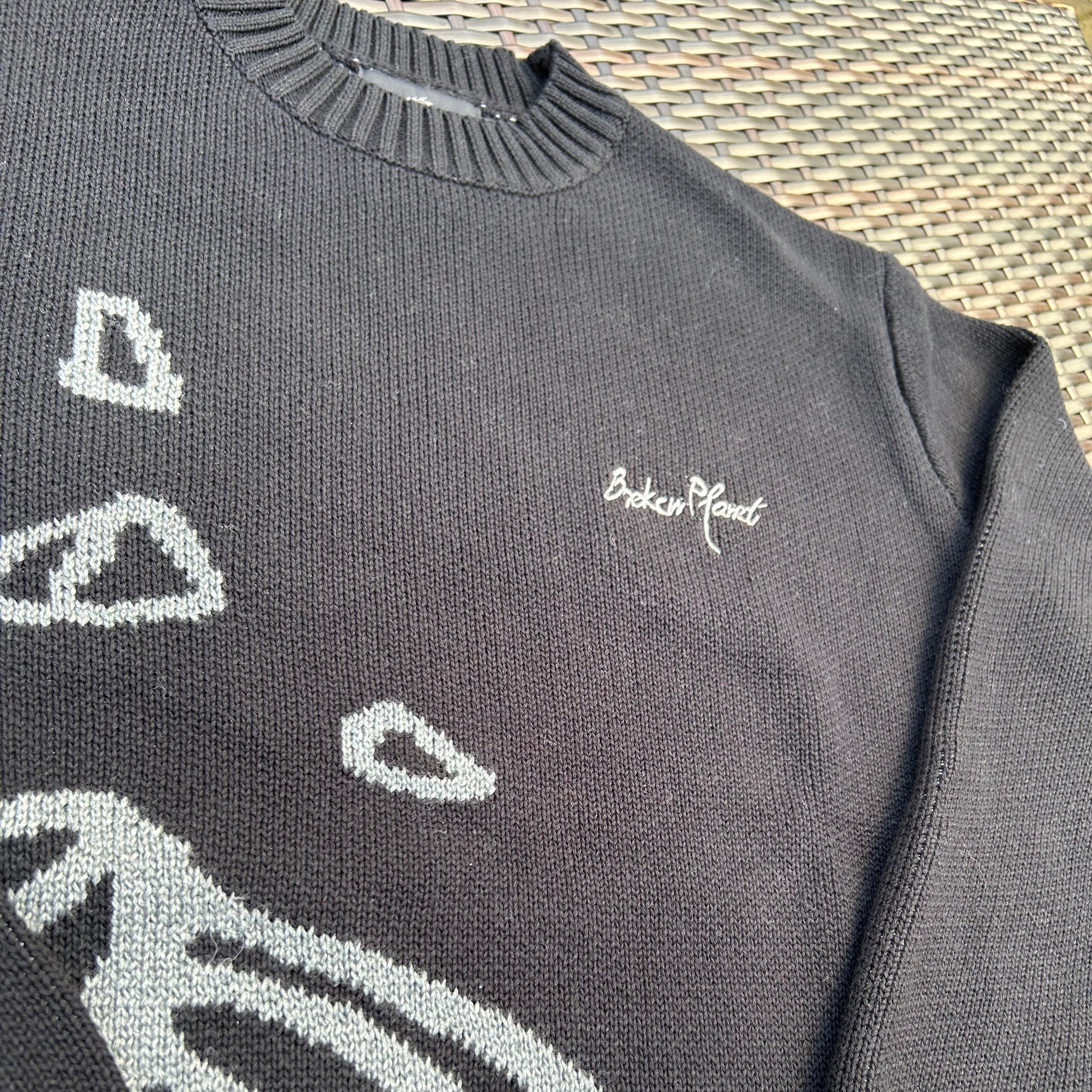 Broken Planet Midnight Black Knit Sweatshirt - Image 2