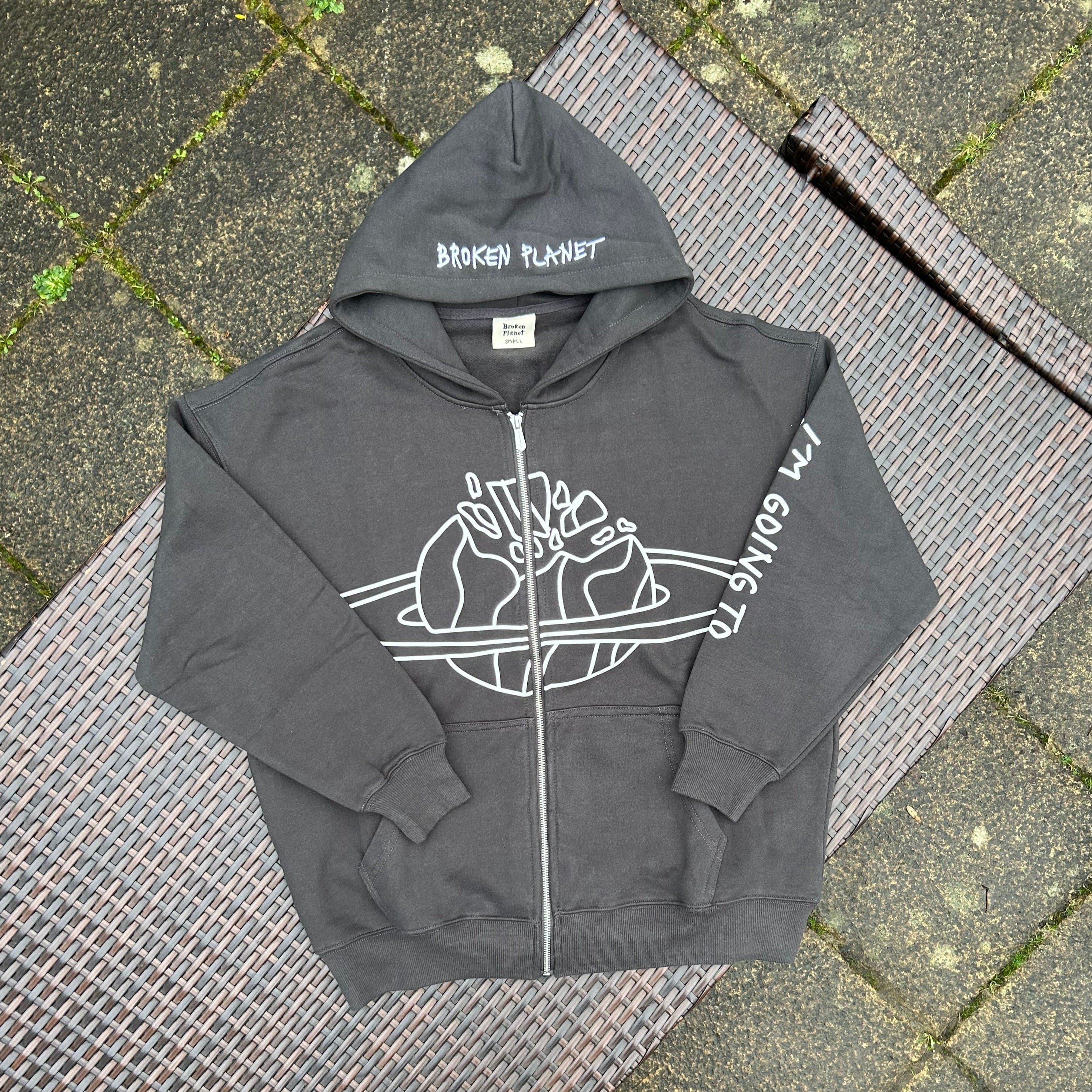 Broken Planet "Soot Black" Zip-Up Hoodie