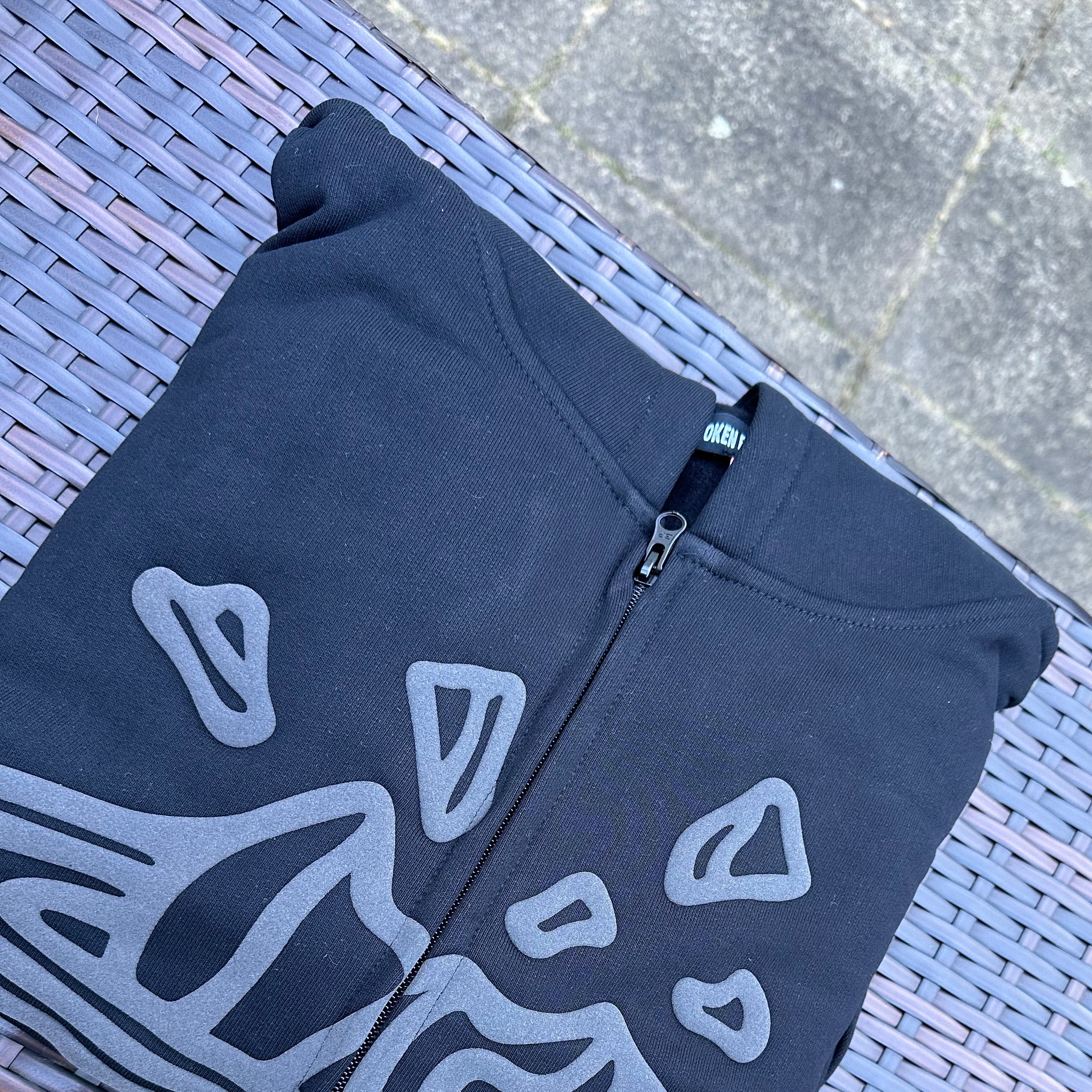 Broken Planet Triple Black Zip-up Hoodie - Image 3