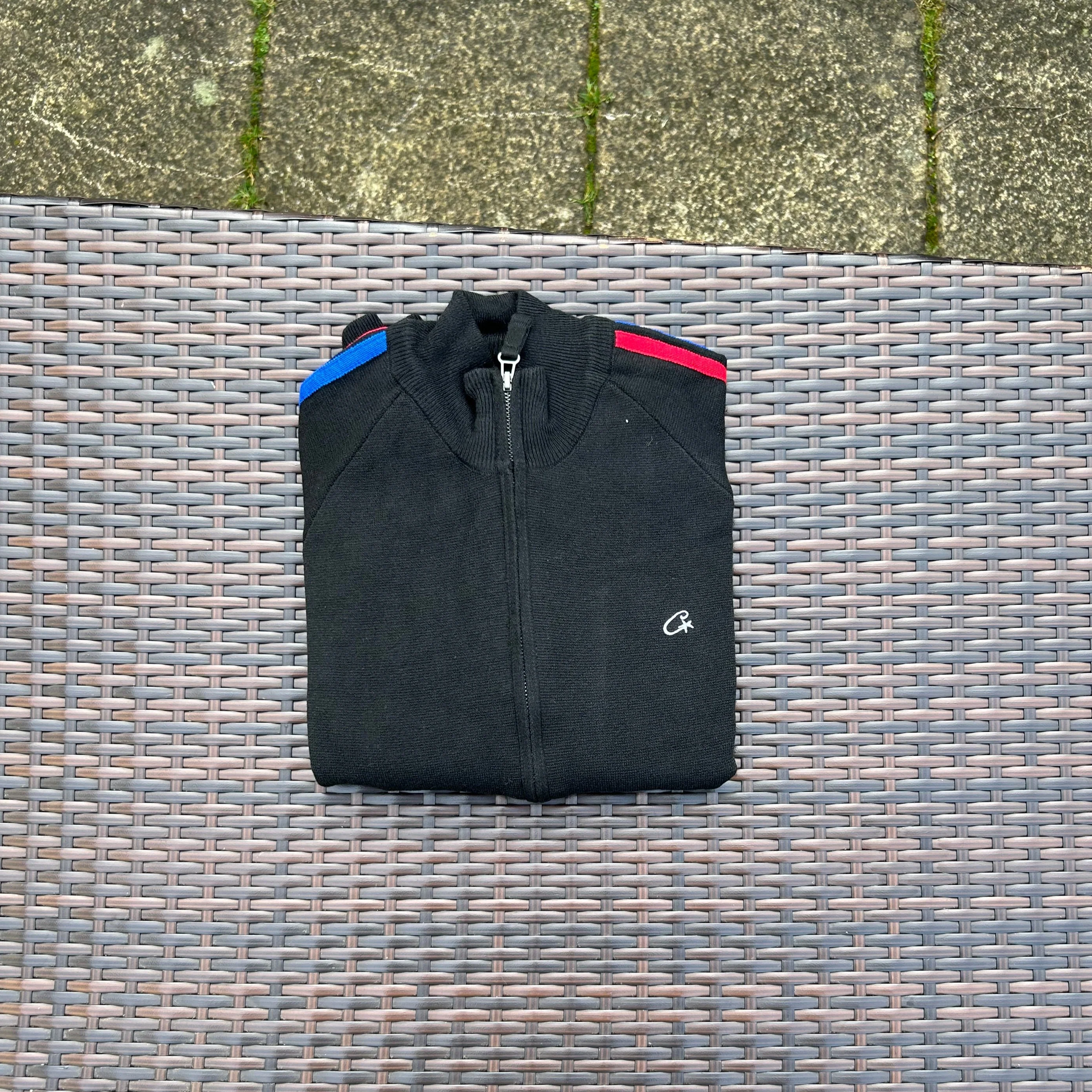 Corteiz Black/Blue/Red Knit Zip Up Fleece - Image 2