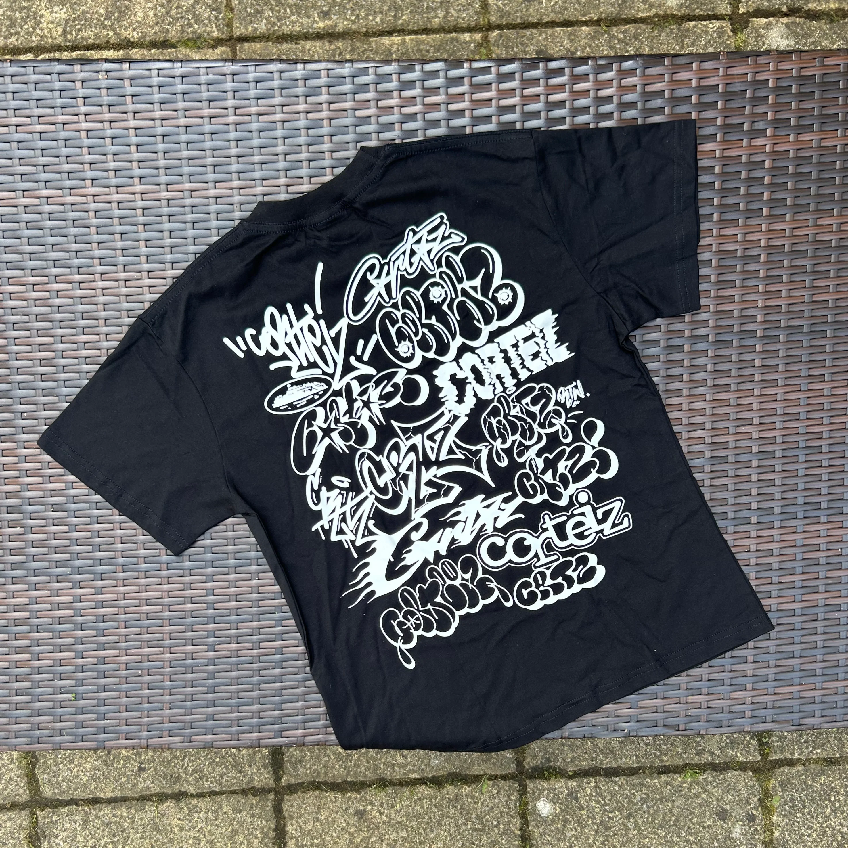Corteiz Black "Graffiti" T Shirt - Image 3