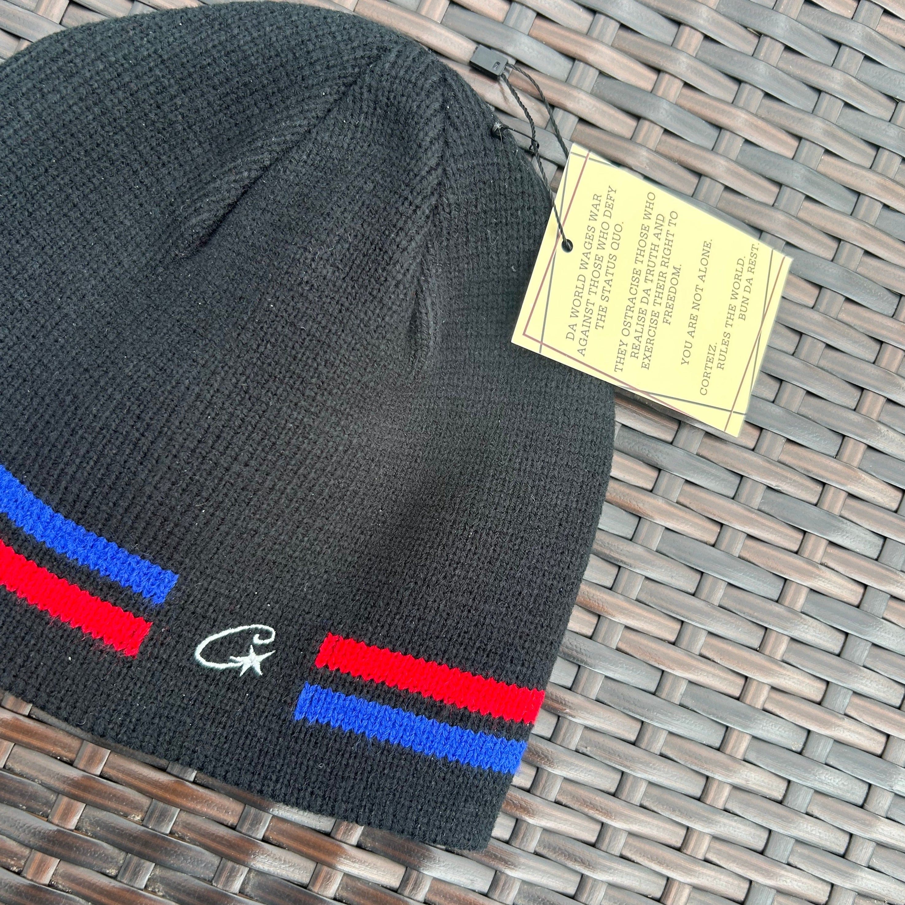 Corteiz Black/Red/Blue VVS Knit Beanie - Image 2