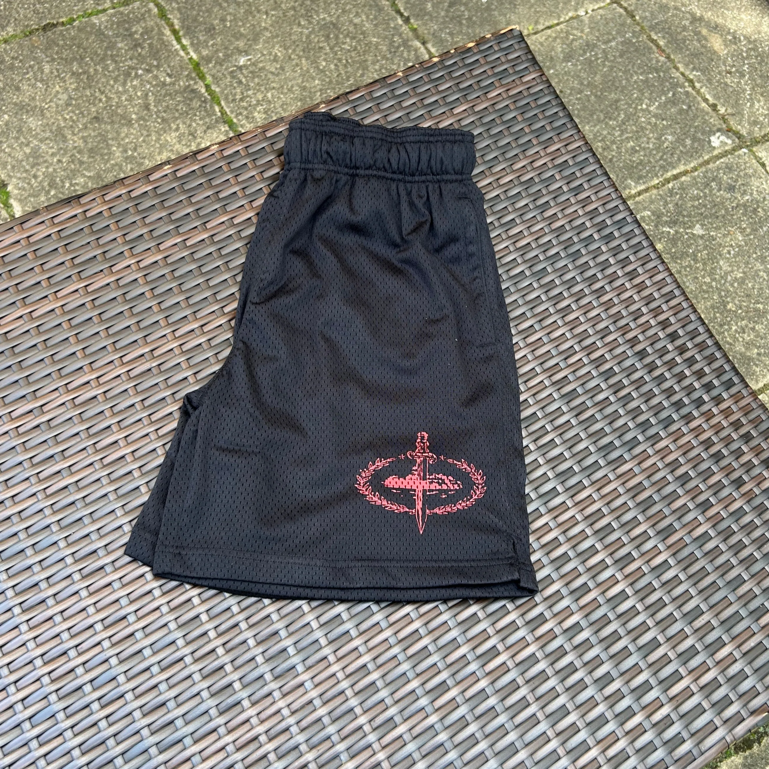Corteiz Black "Slaughter Gang" Shorts - Image 2