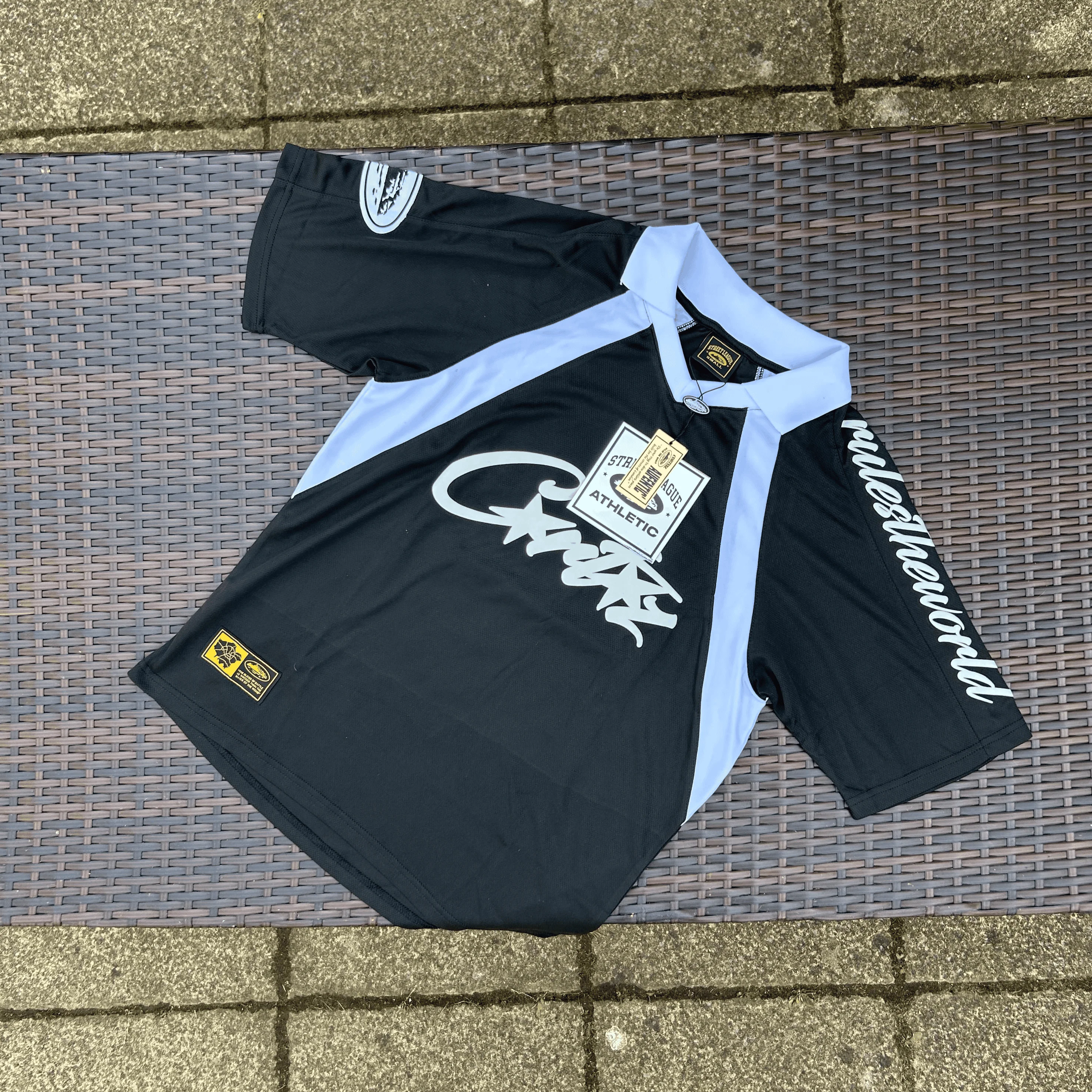 Corteiz Black/White Alcatraz Football Jersey - Image 2