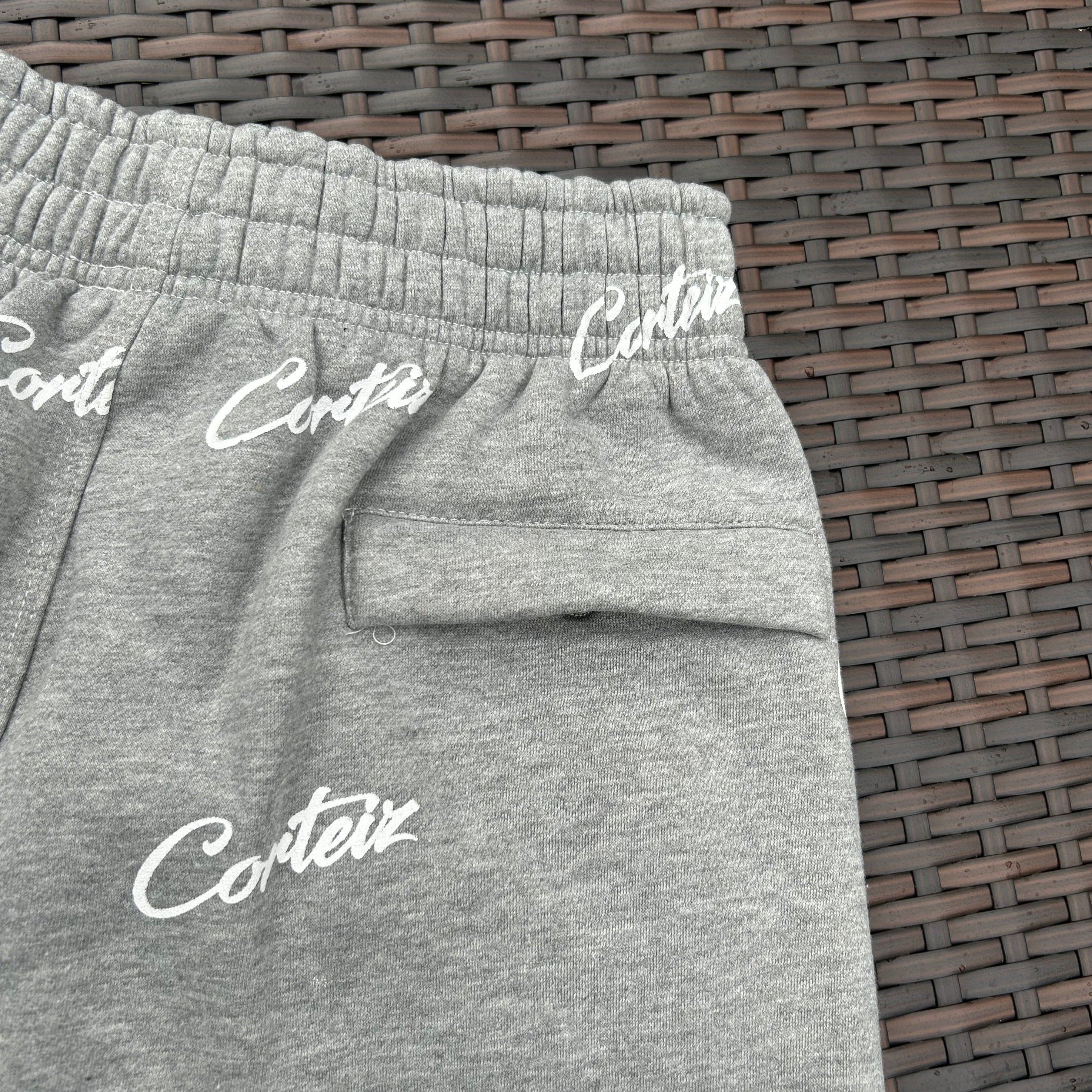 Corteiz Grey/White "Print" Joggers - Image 3