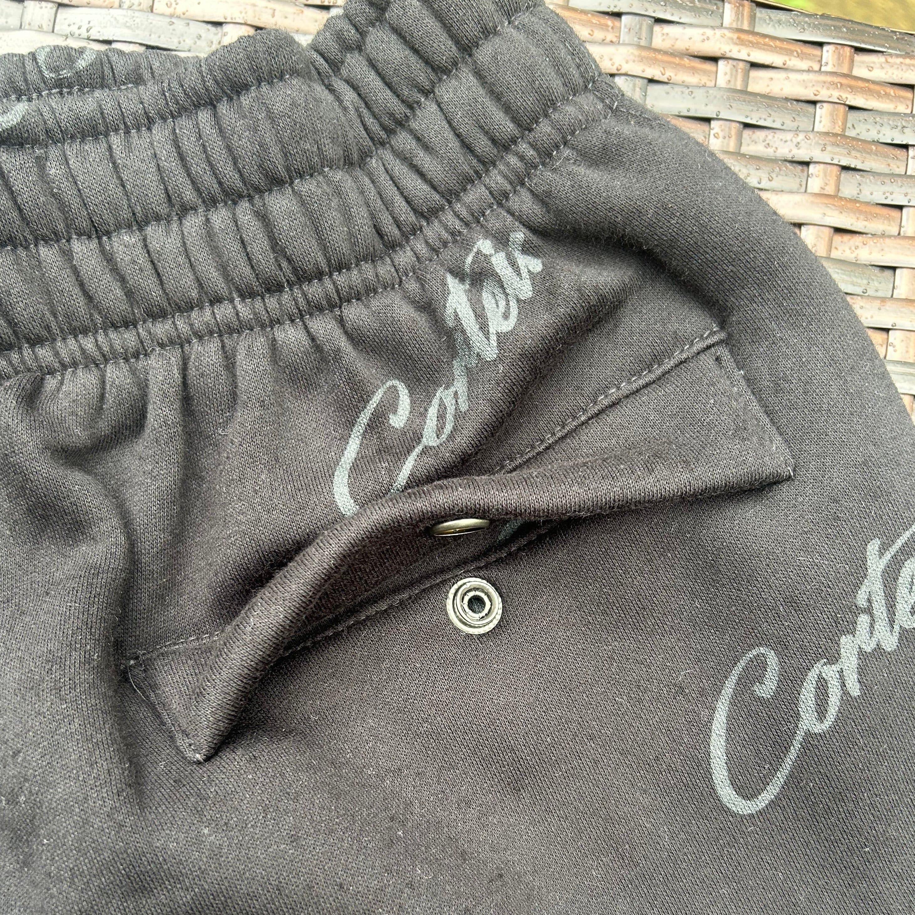 Corteiz Triple Black "Print" Joggers - Image 3