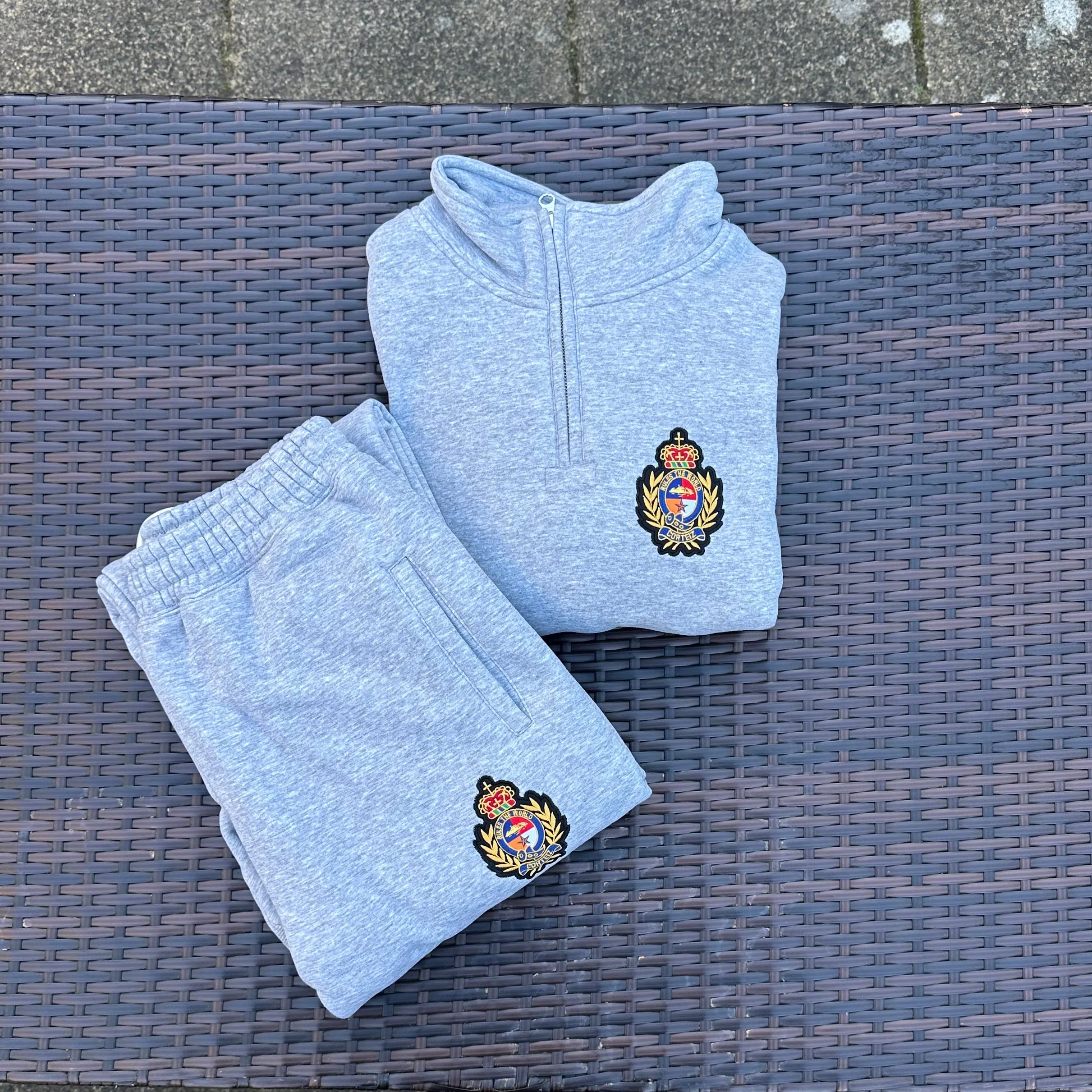 Corteiz 'Heather Grey' Royale Crest Tracksuit - Image 4