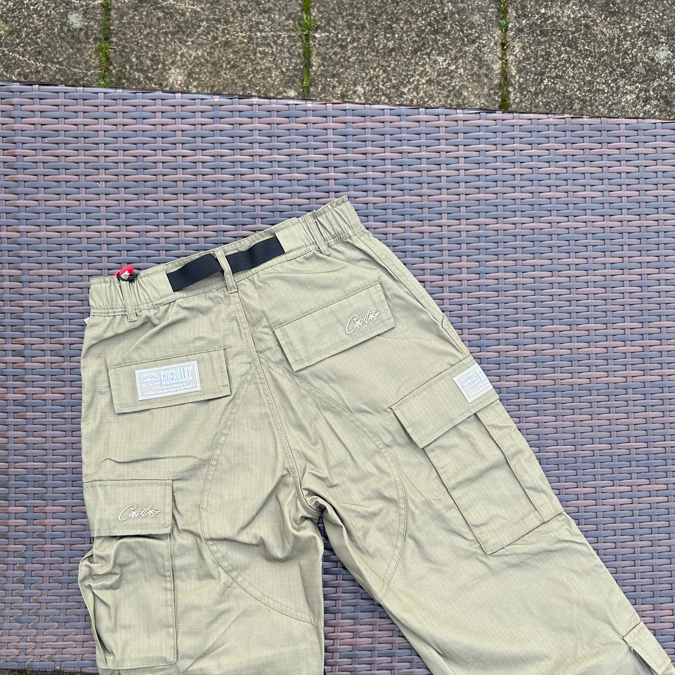 Corteiz Khaki Green Guerilla Cargos - Image 2