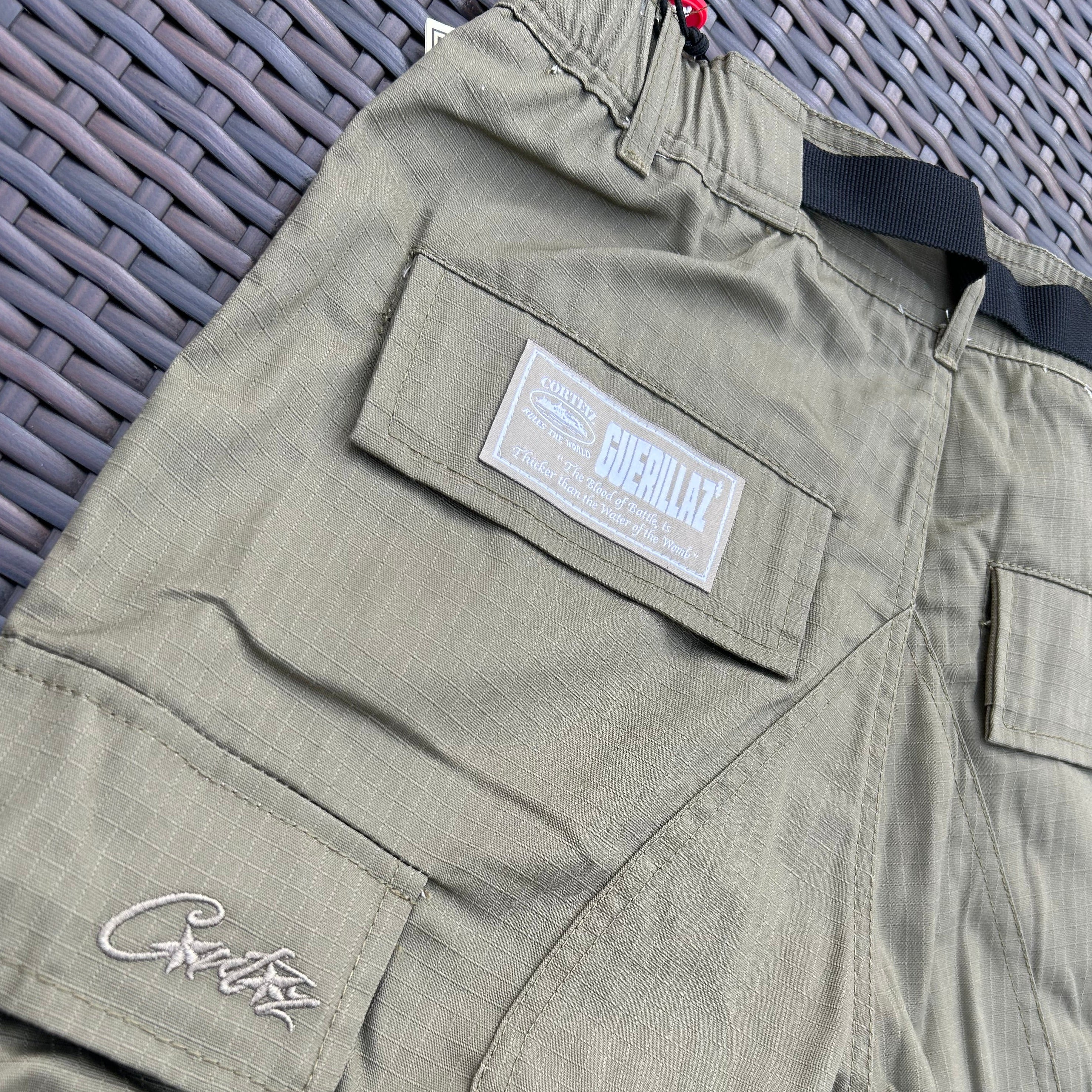 Corteiz Khaki Green Guerilla Cargos - Image 3