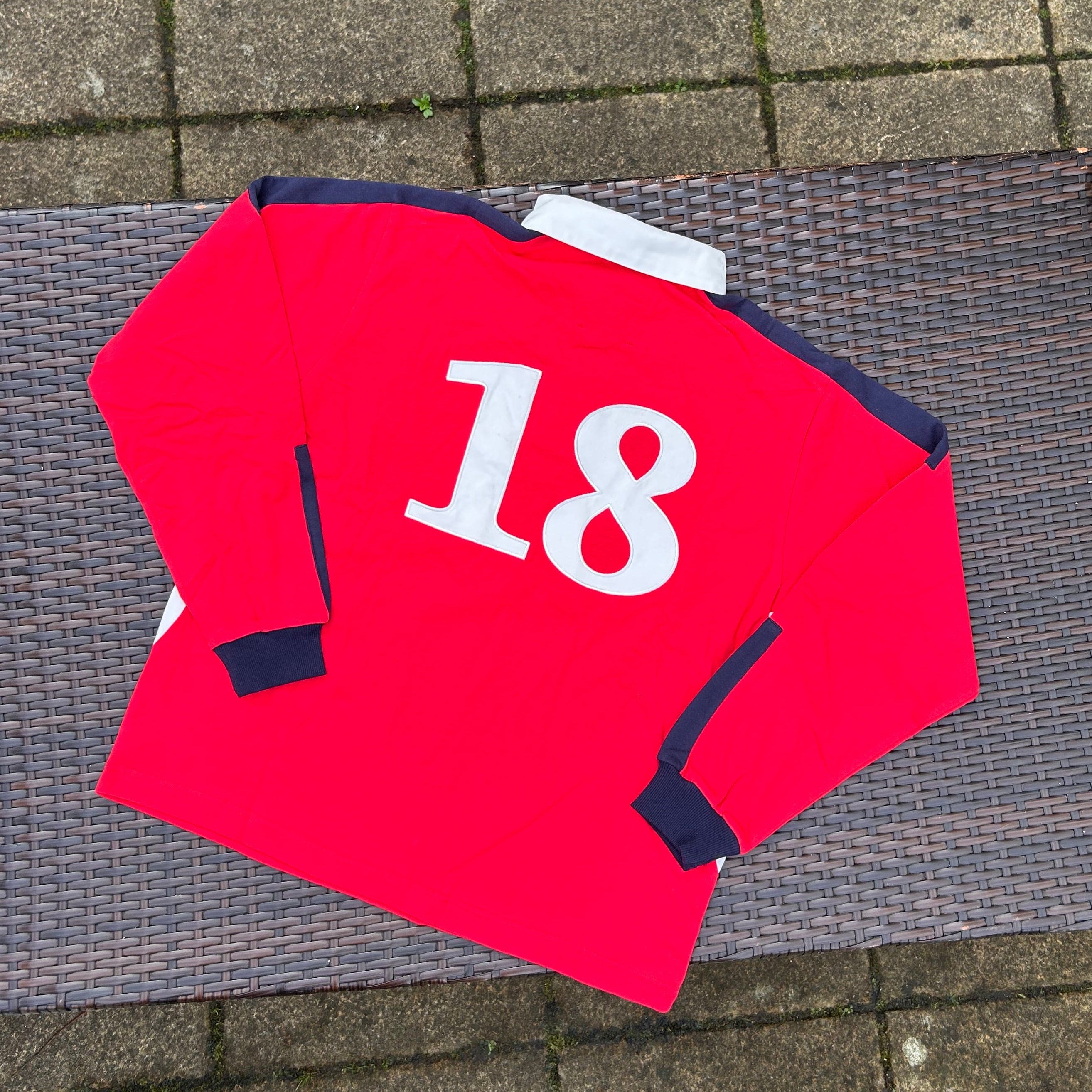Corteiz Red "Rugby" Paneled Pullover - Image 3