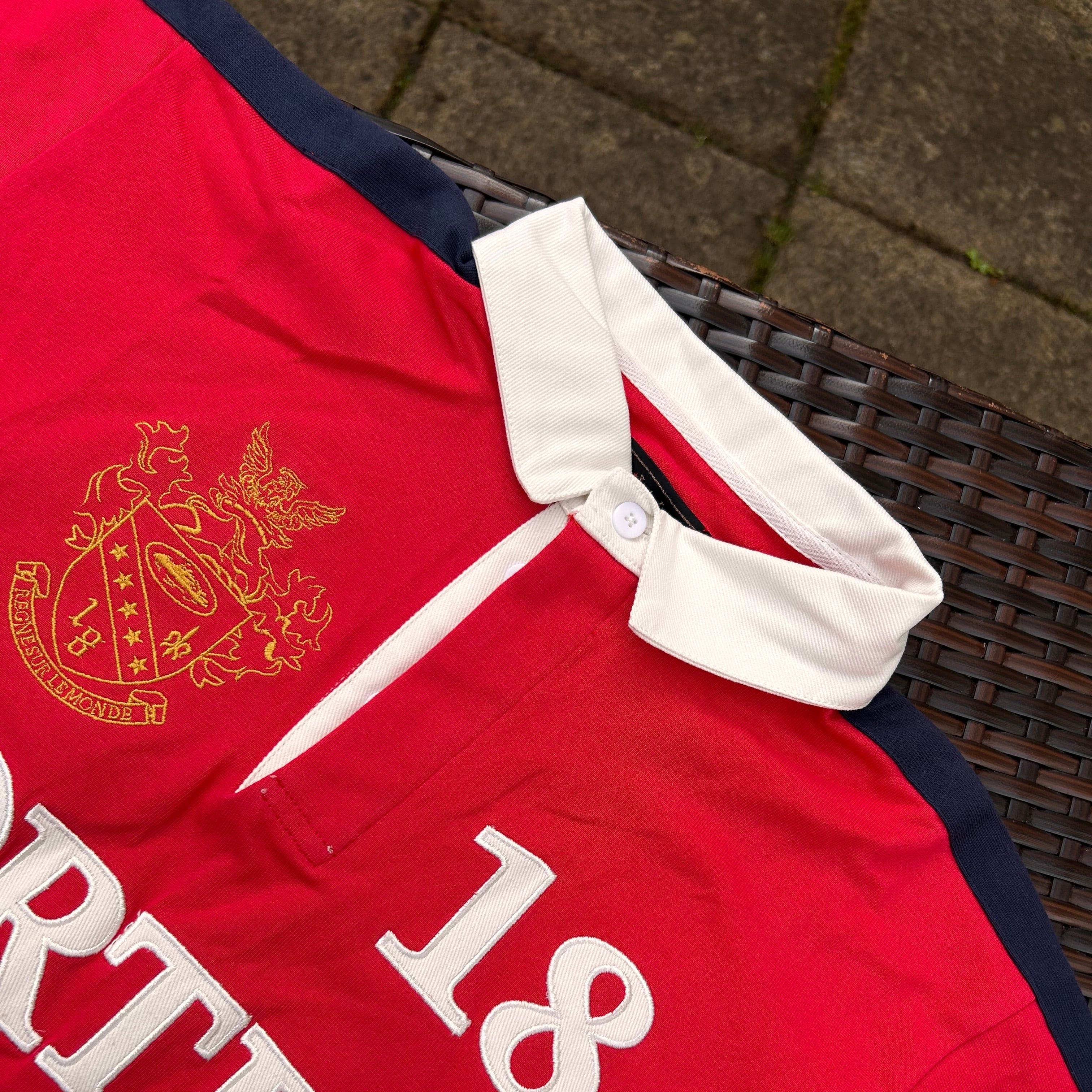 Corteiz Red "Rugby" Paneled Pullover - Image 4
