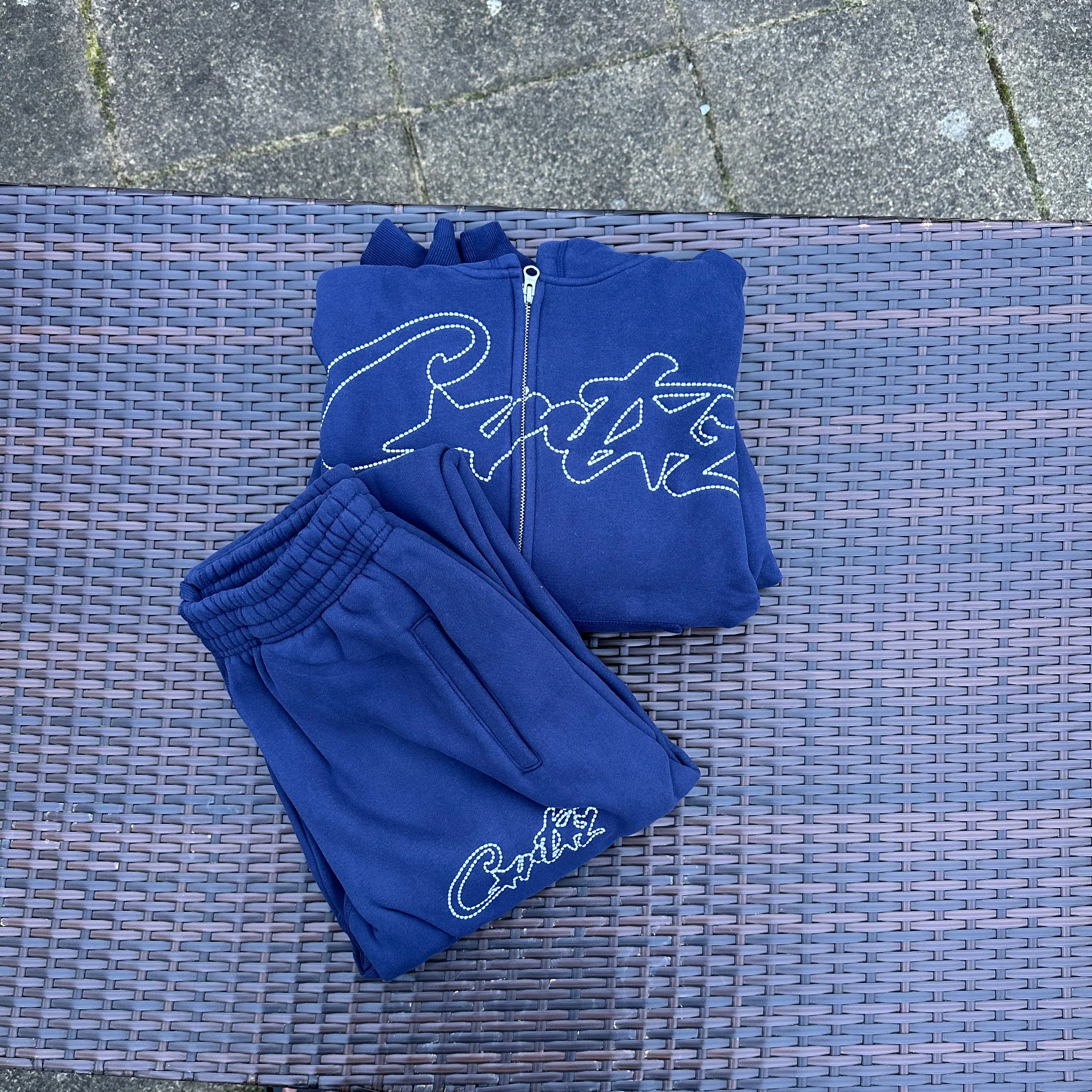 Corteiz Thick Stitch Allstarz Navy Tracksuit - Image 5