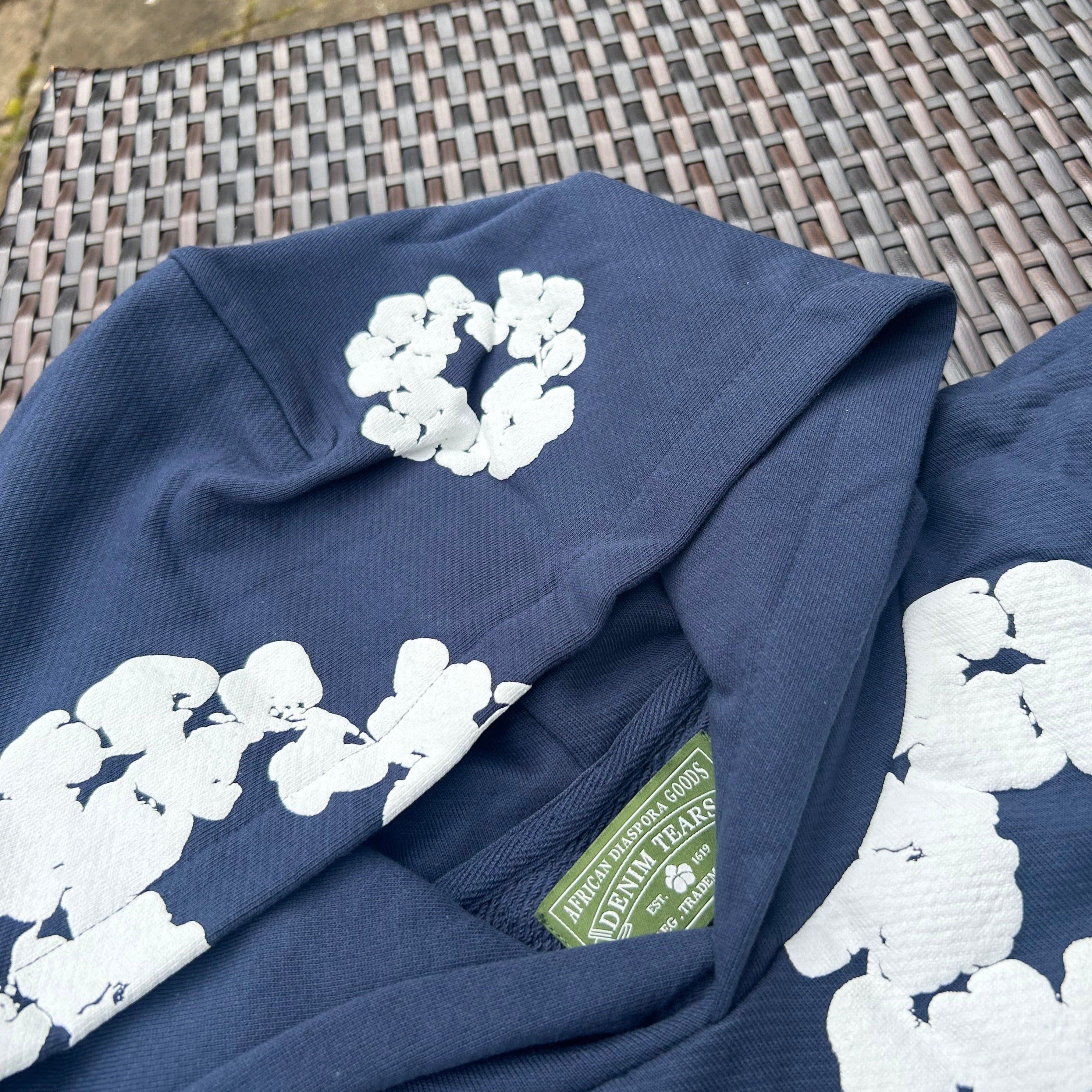 Denim Tears Dark Blue The Cotton Wreath Hoodie - Image 3