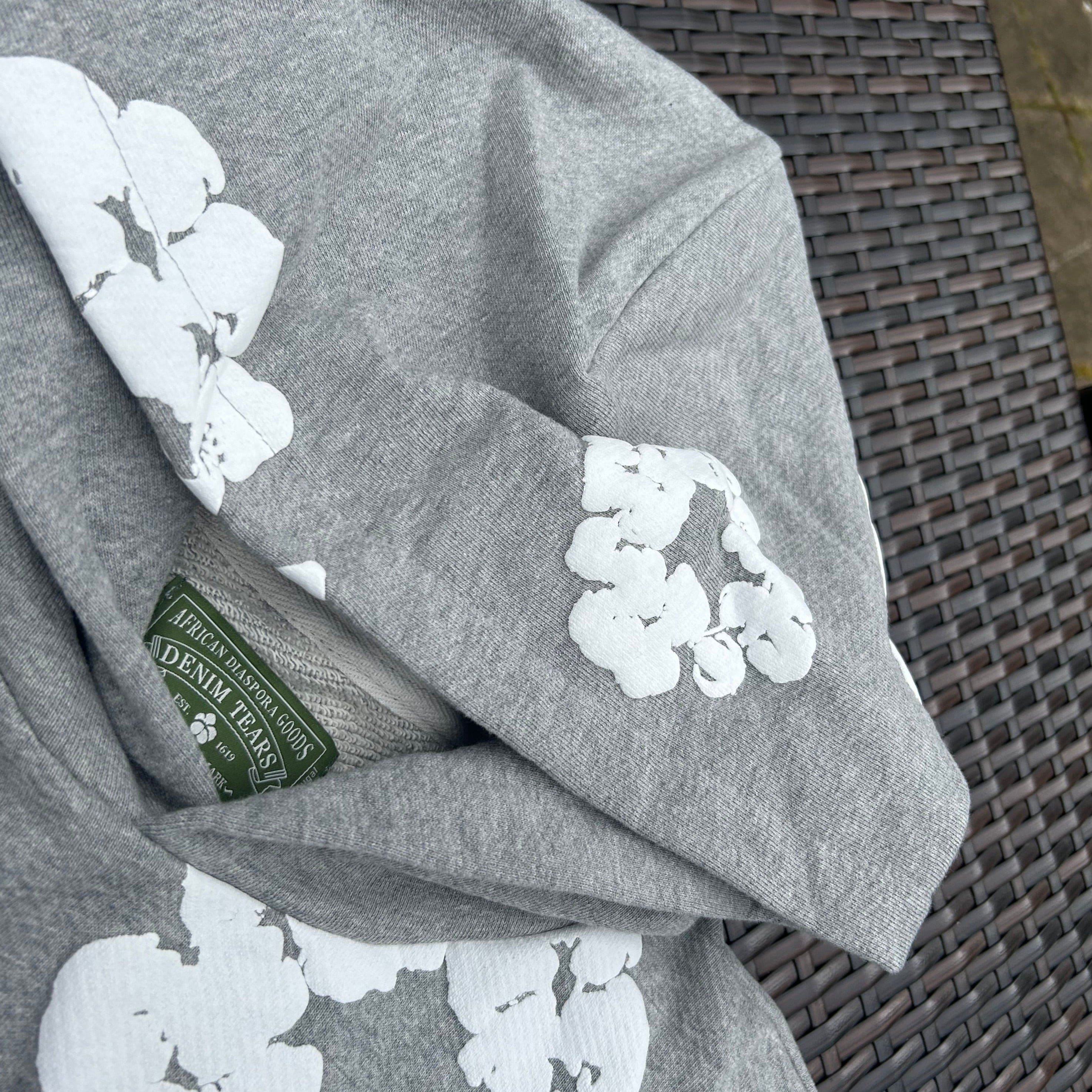 Denim Tears Grey The Cotton Wreath Hoodie - Image 3