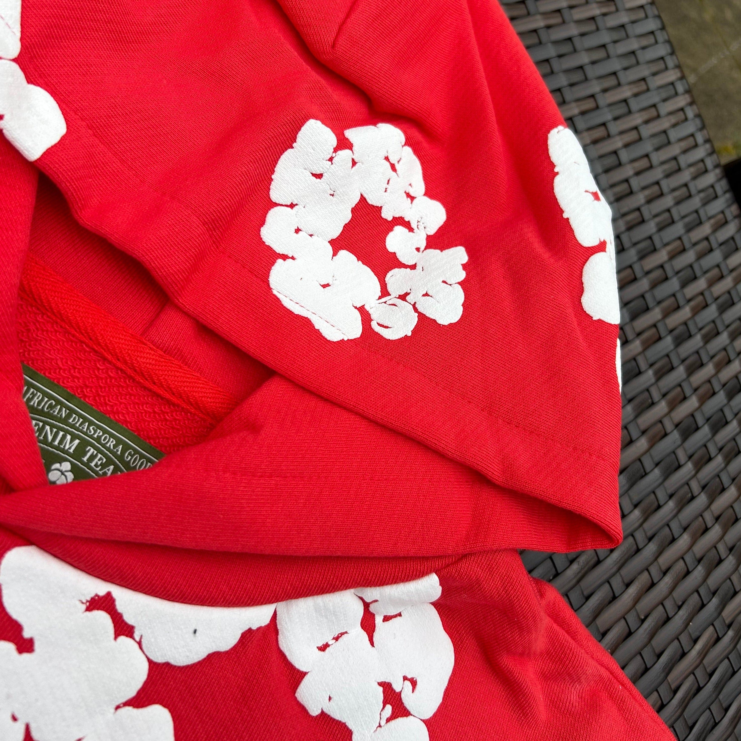 Denim Tears Red The Cotton Wreath Hoodie - Image 3