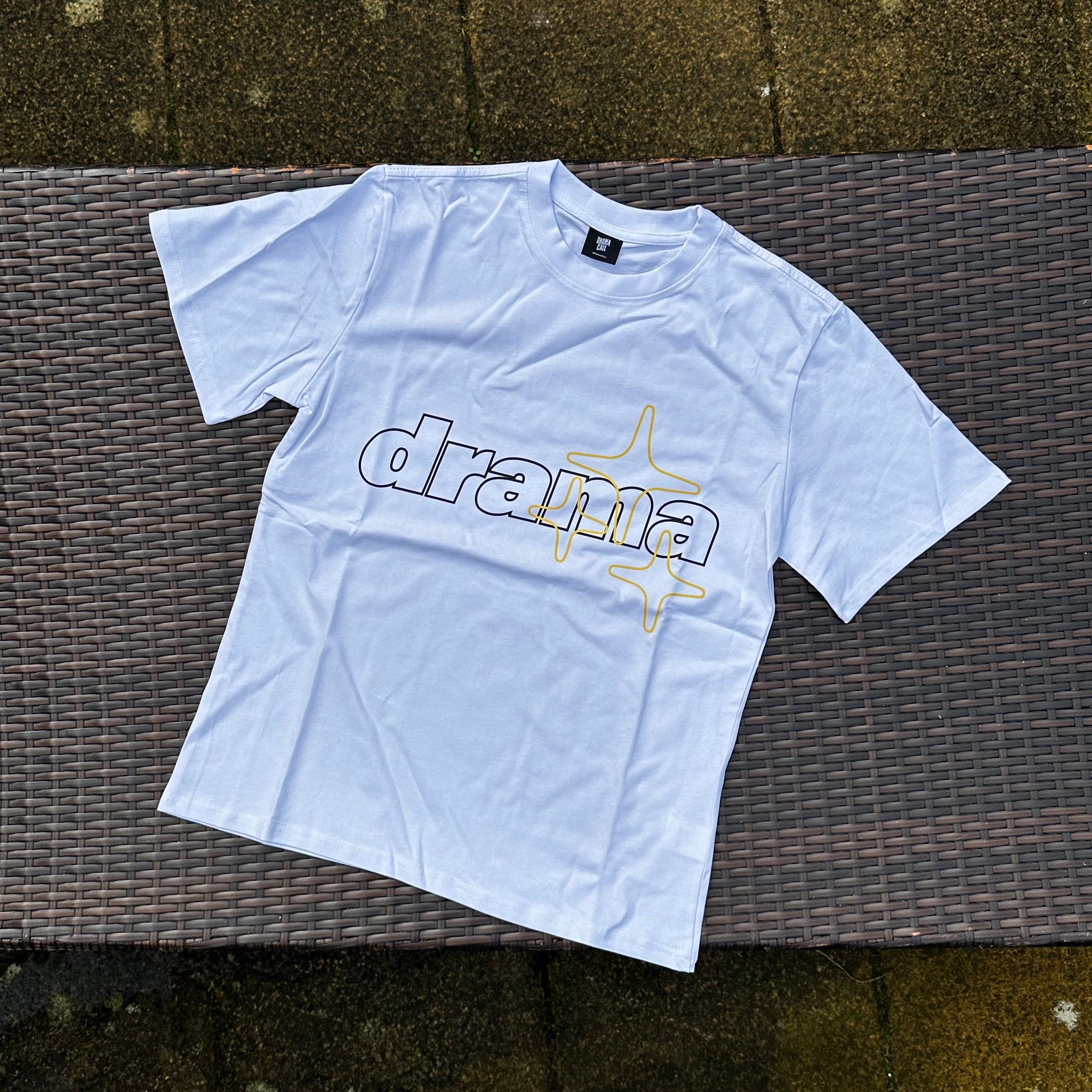 Drama Call White/Yellow Logo T Shirt - Image 2