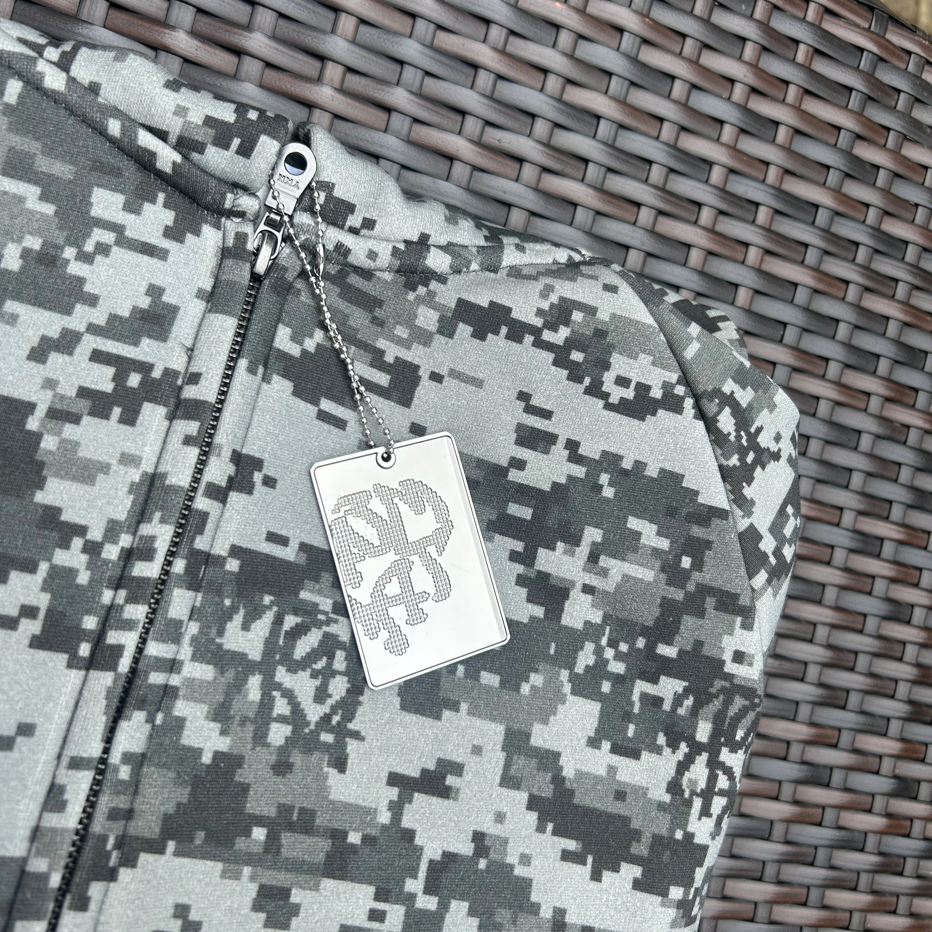 Mertra Dark Grey Camo Glitch Hoodie - Image 3