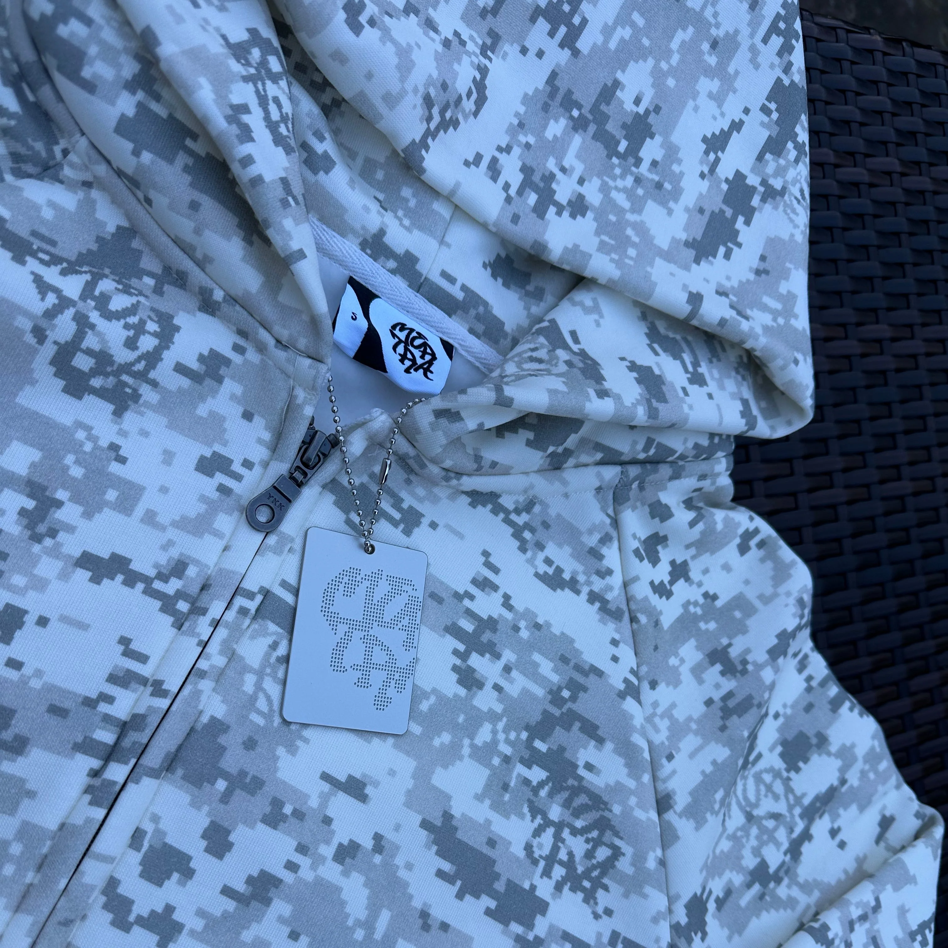 Mertra Light Grey Camo Glitch Hoodie - Image 3