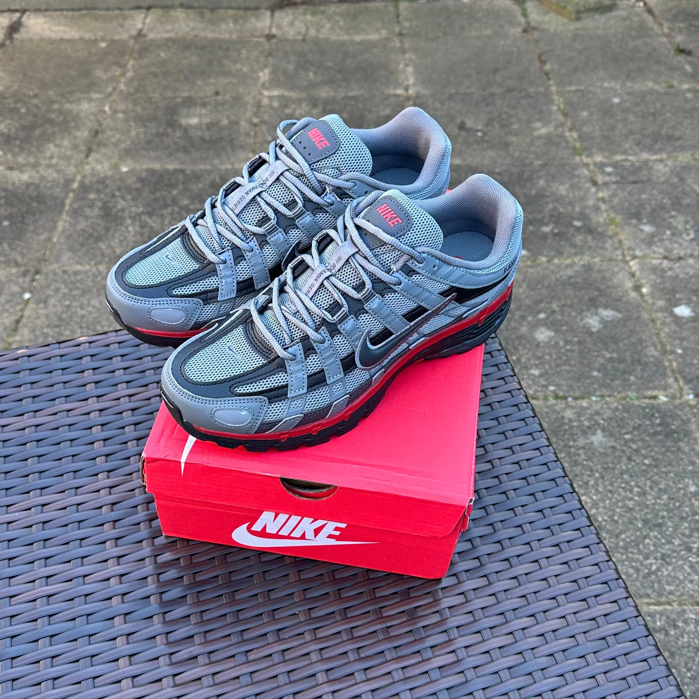 Nike P-6000 'Cool Grey University Red'