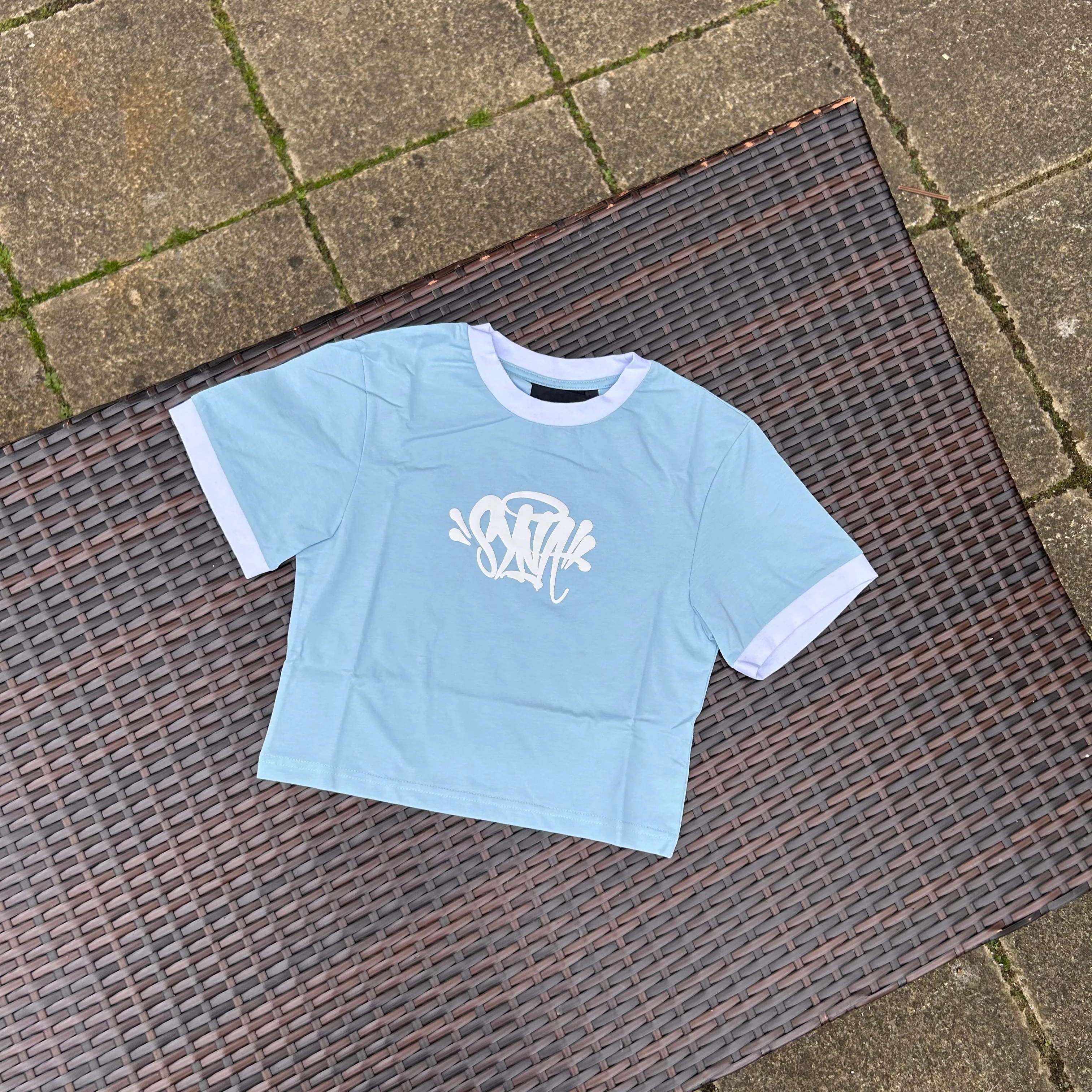 Syna World Baby Blue Logo Crop Top Shorts set - Image 2