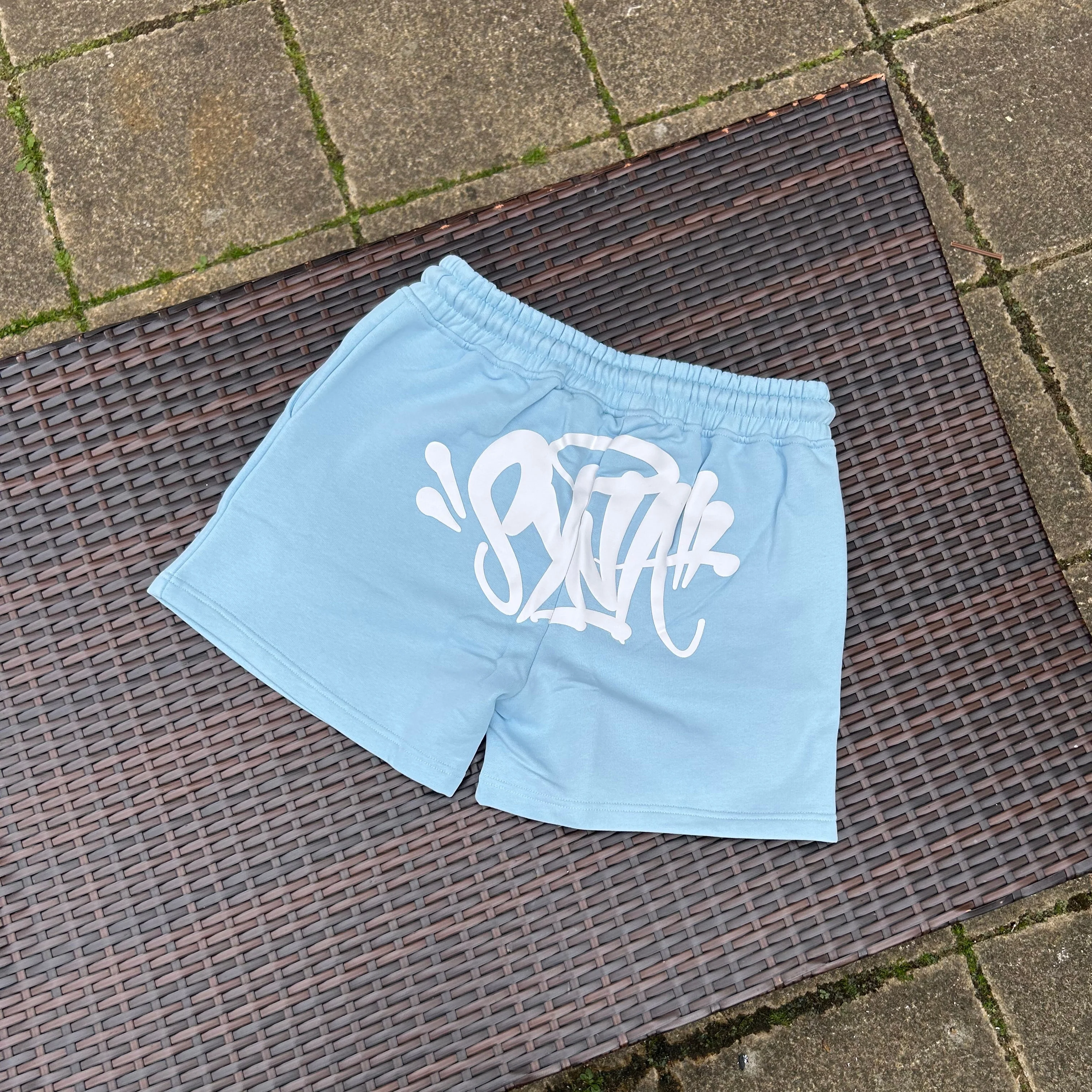 Syna World Baby Blue Logo Crop Top Shorts set - Image 3