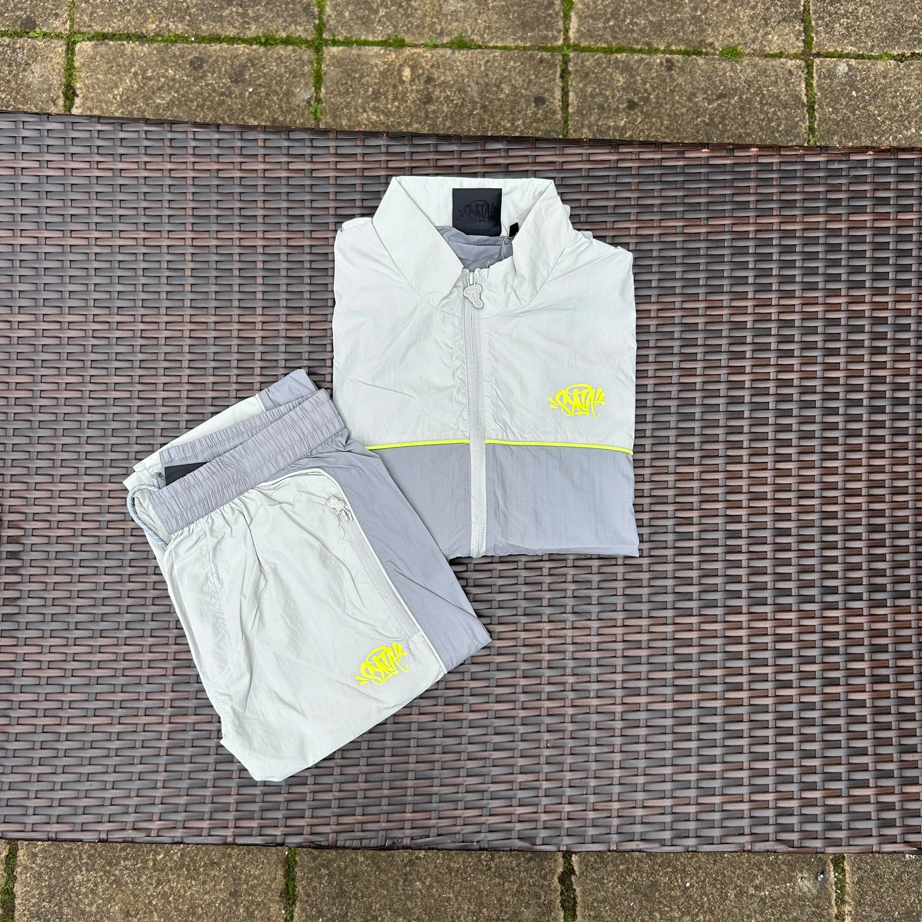 Syna World Light Grey/Volt "Logo Shell" Tracksuit - Image 4