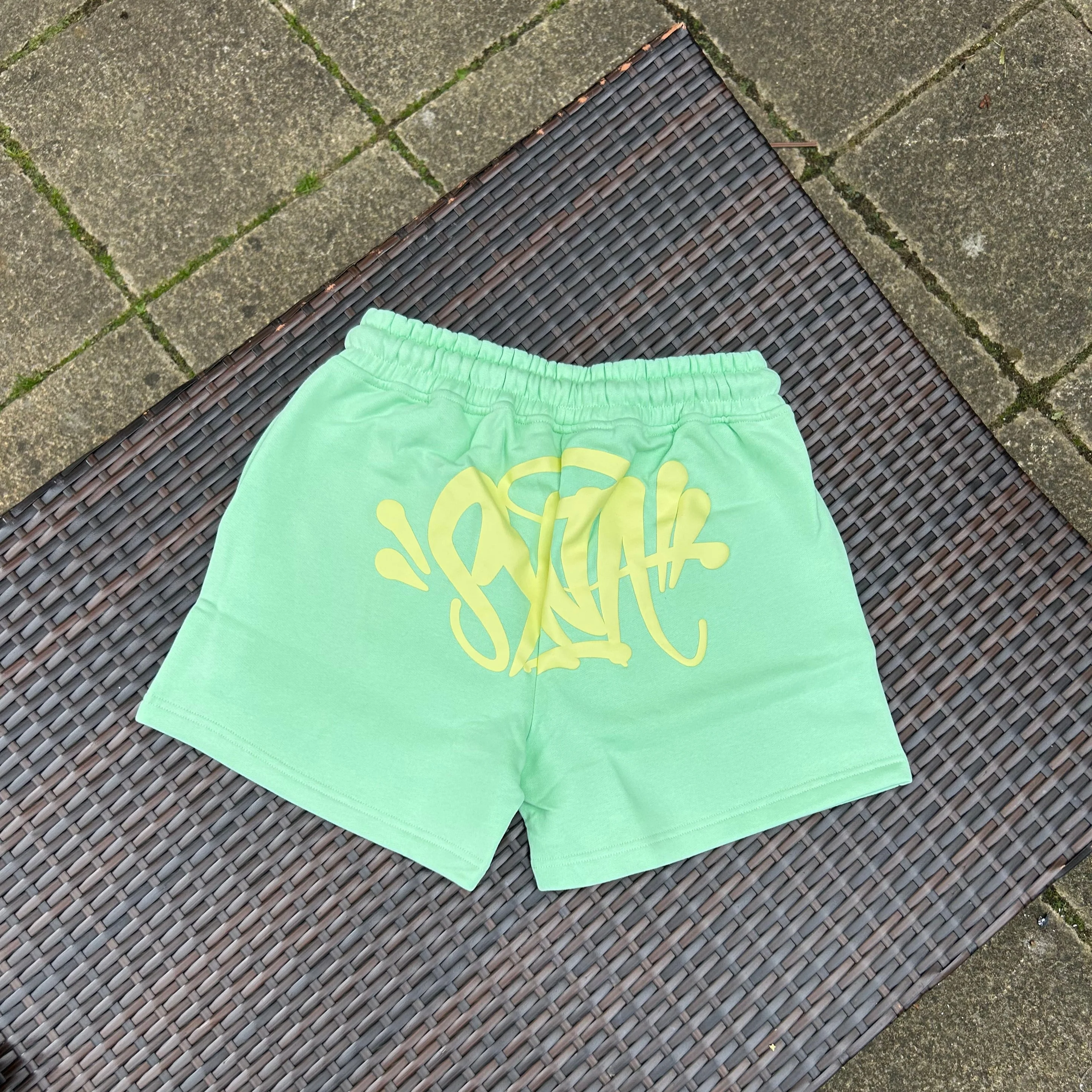 Syna World Lime Green Logo Crop Top Shorts set - Image 3