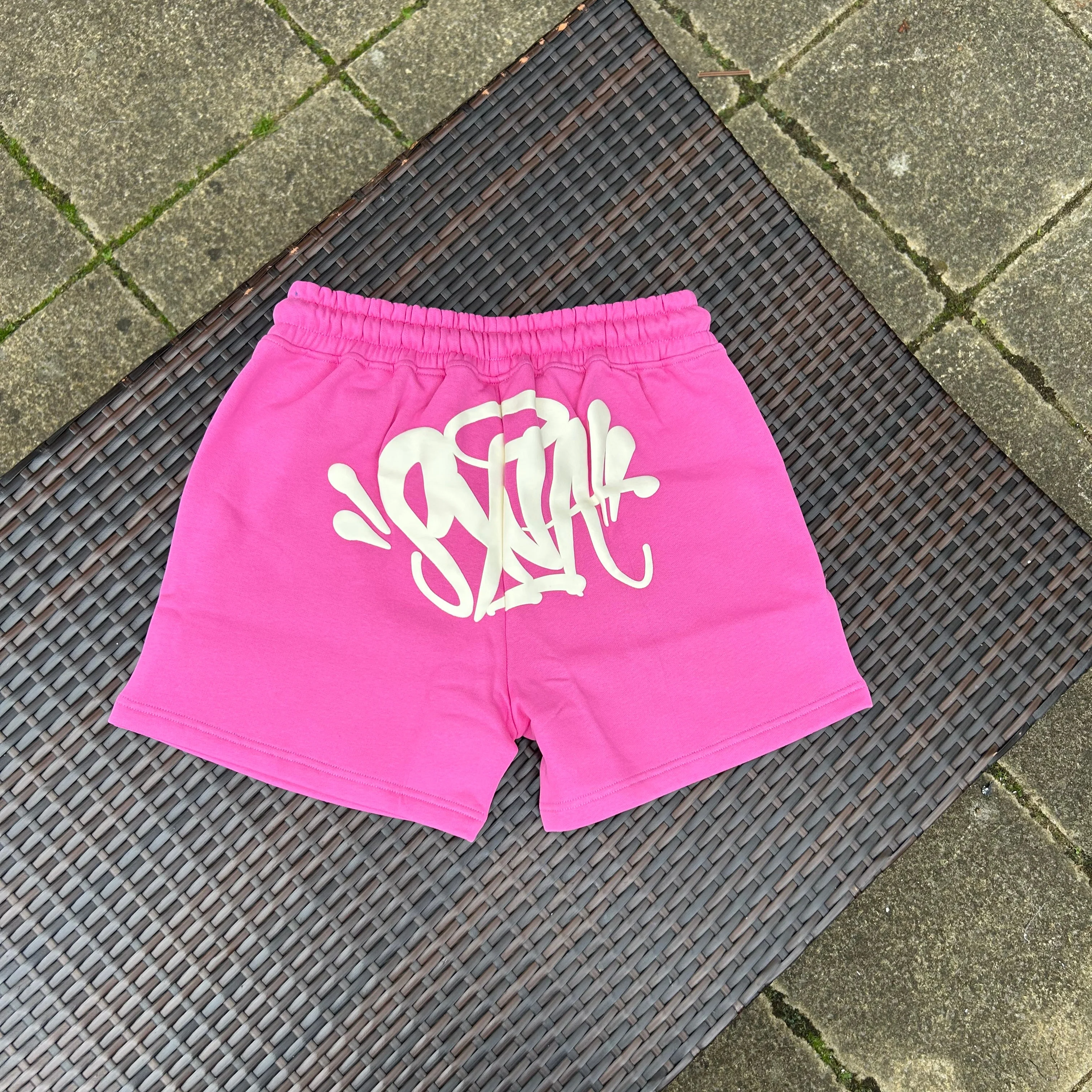 Syna World Pink Logo Crop Top Shorts set - Image 3