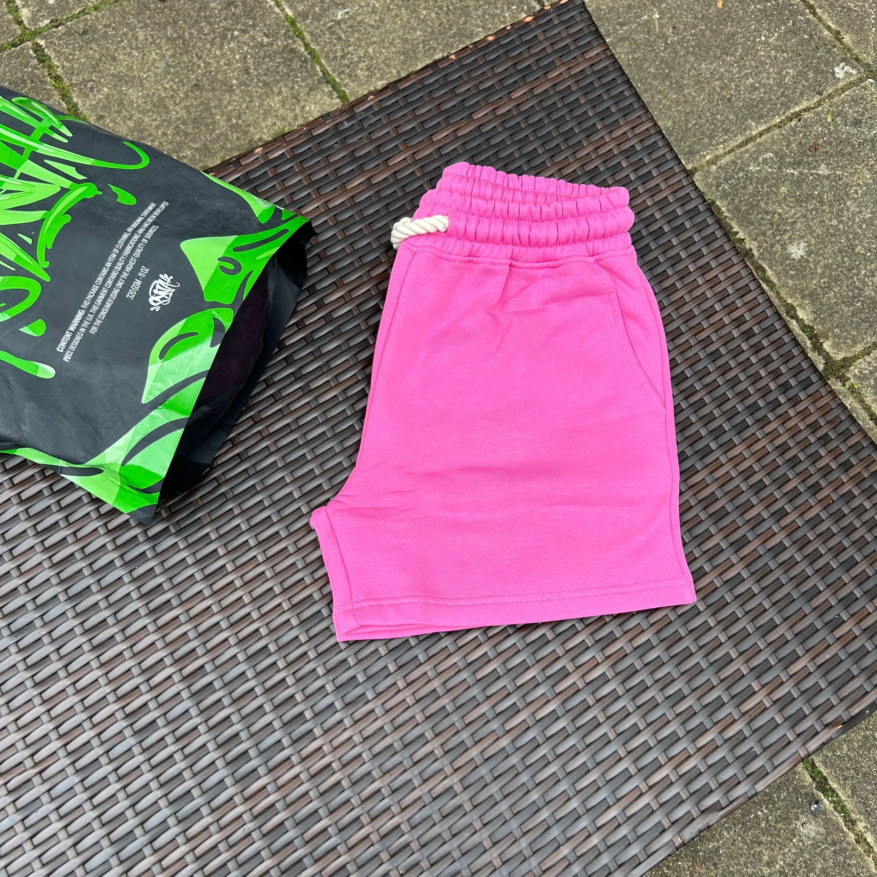 Syna World Pink Logo Crop Top Shorts set - Image 4