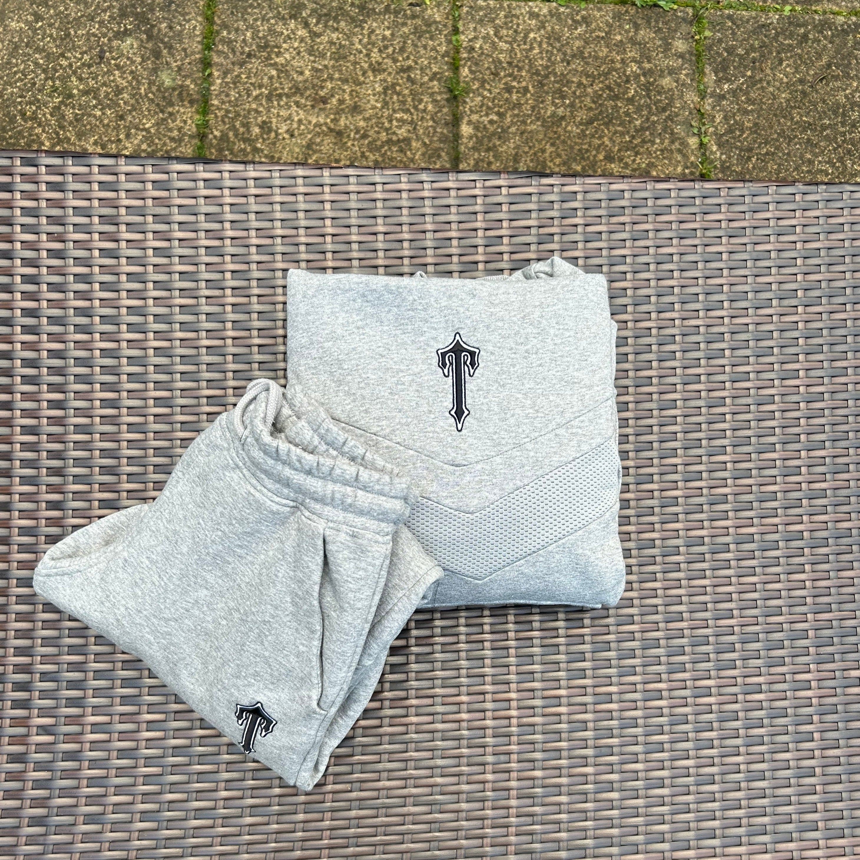 Trapstar Grey/Black "V Stripe" Hooded Tracksuit - Image 4